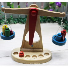 Kinder Vorschule Wooden Balance Scale Montessori Pädagogische Spielzeug mit Gewichten